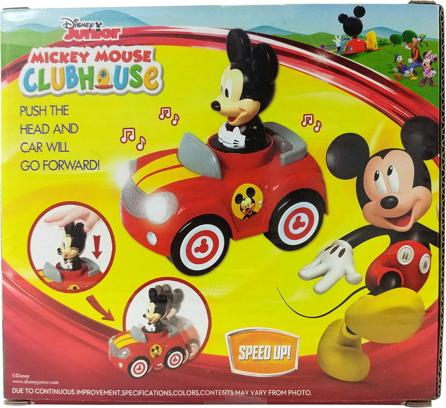 mickey mouse push and go car