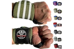 Swoll Daddy Wrist Wraps - 18" Premium Grade with Thumb Loops - Wrist Support Brace - Men & Women - Strength Training, Crossfit, Powerlifting, Weight Lifting (Spartan)