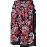 LukBerd Men's Long Athletic Shorts Basketball Gym Quick Dry Camo Shorts with Pockets