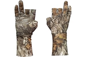 North Mountain Gear Camouflage Hunting Gloves for Men - Fingerless - Lightweight Glove Liner