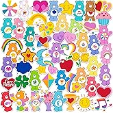 Care Bears and Tummy Emblems 50ct Vinyl Large Deluxe Stickers Variety Pack – Officially Licensed Care Bears Decals with Iconic Belly Badges – Laptop, Water Bottle, Scrapbooking, Indoor/Outdoor
