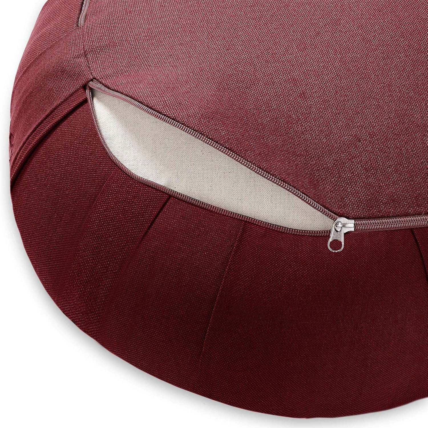 Node Fitness Organic Cotton 15" Round Meditation Cushion - Burgundy : Sports & Outdoors