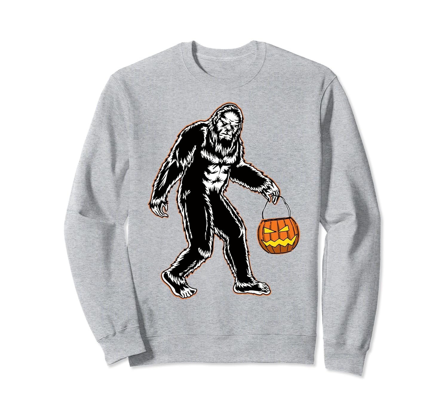 Bigfoot Halloween Sweatshirt with Pumpkin-Rose