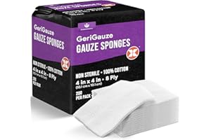 TENDERGENTLE 4x4 Gauze Pads 100% Cotton - 200 Non Sterile Gauze Pads for Medical Facilities, Wound Care, and First Aid - Woven 8 Ply