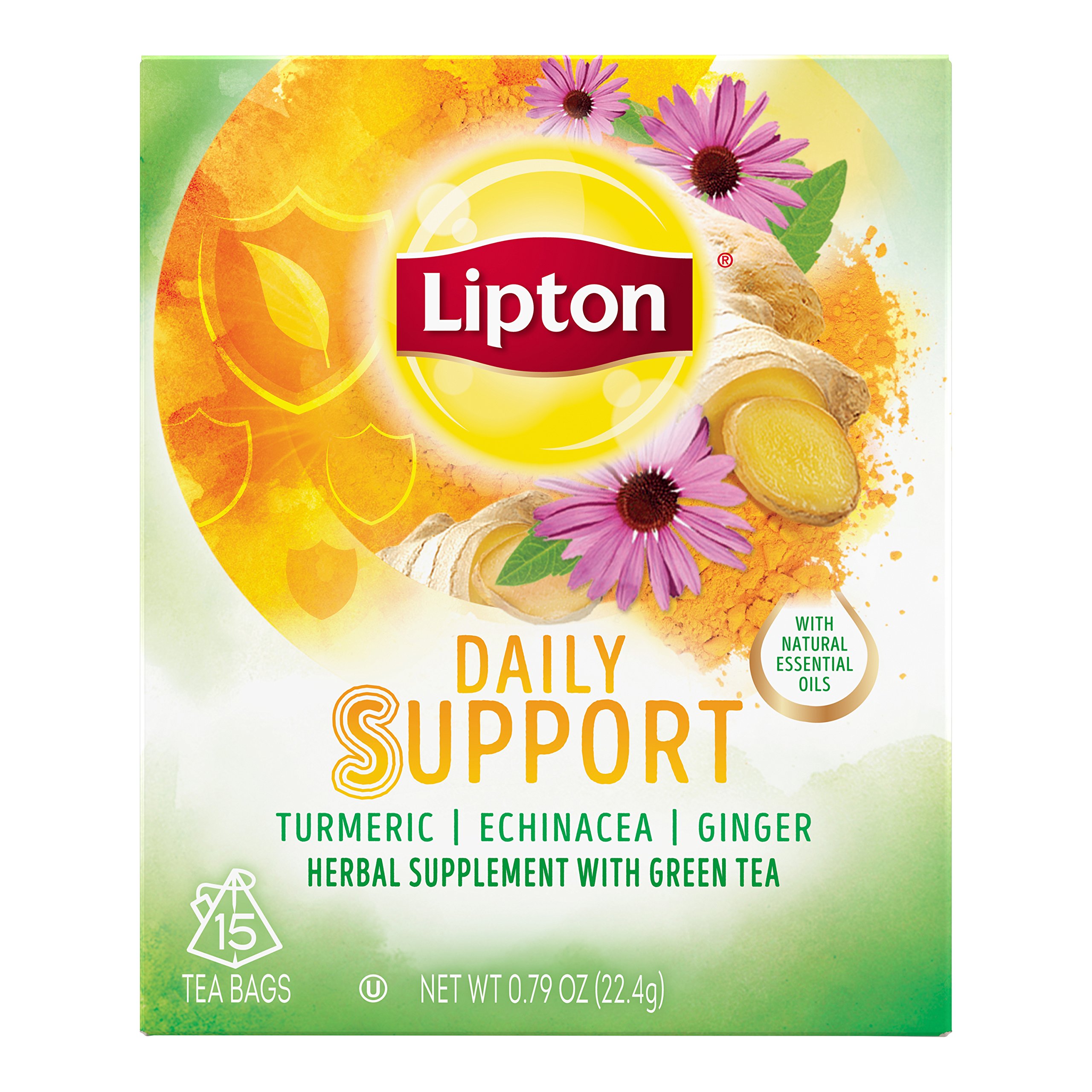 Lipton Herbal Supplement with Green Tea, Detox, 15 ct
