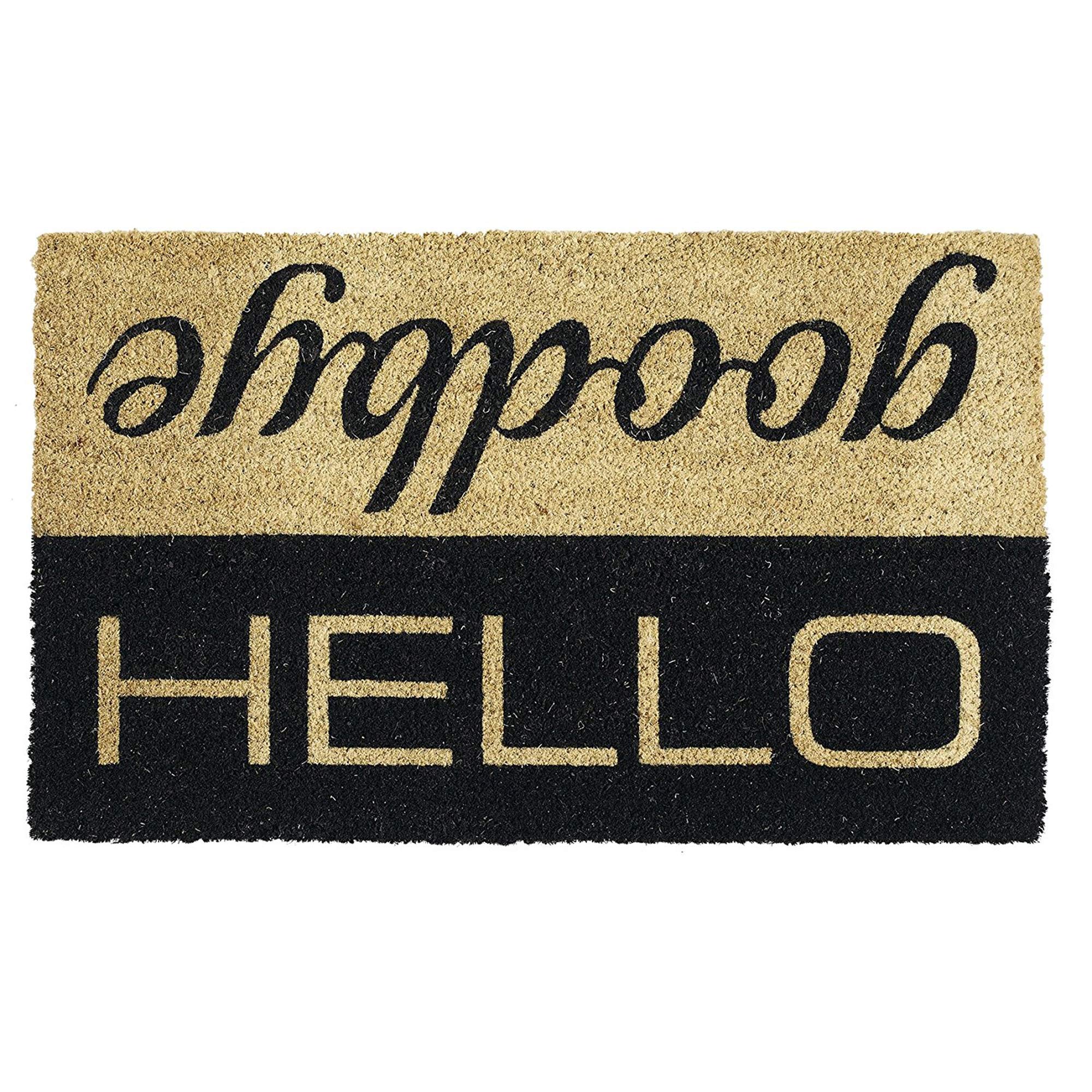 DII Natural Coir Doormat, Hello/Goodbye, 18x30