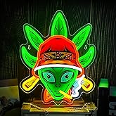zidoni Green Alien Neon Sign Alien Neon Signs for Wall Decor Dimmable Alien Led Lights for Bedroom Game Room Man Cave Bar Party Decor Teens Kids Birthday Gift