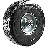 NK Heavy Duty Solid Rubber Flat Free Tubeless Hand Truck/Utility Tire Wheel, 4.10/3.50-4" Tire, 2-1/4" Offset Hub, 5/8" Beari