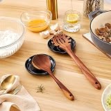 Swuut Ceramic Spoon Rest Set of 2 - Black Spoon Holders for Kitchen view 4