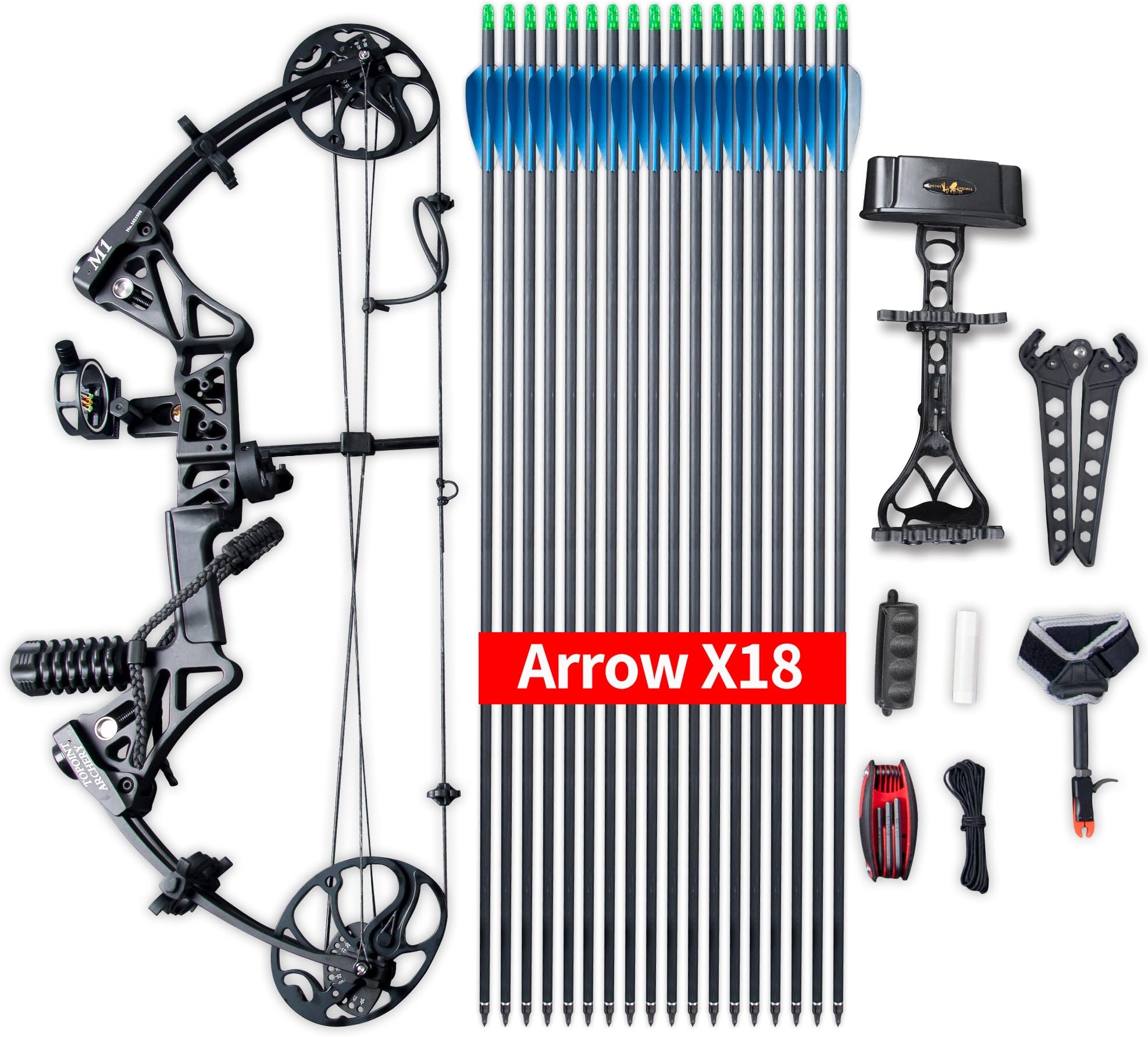 Compound Bow Topoint Archery Package M1, 19”-30” Draw Length,19-70Lbs Draw Weight,320fps IBO Limbs Made in USA