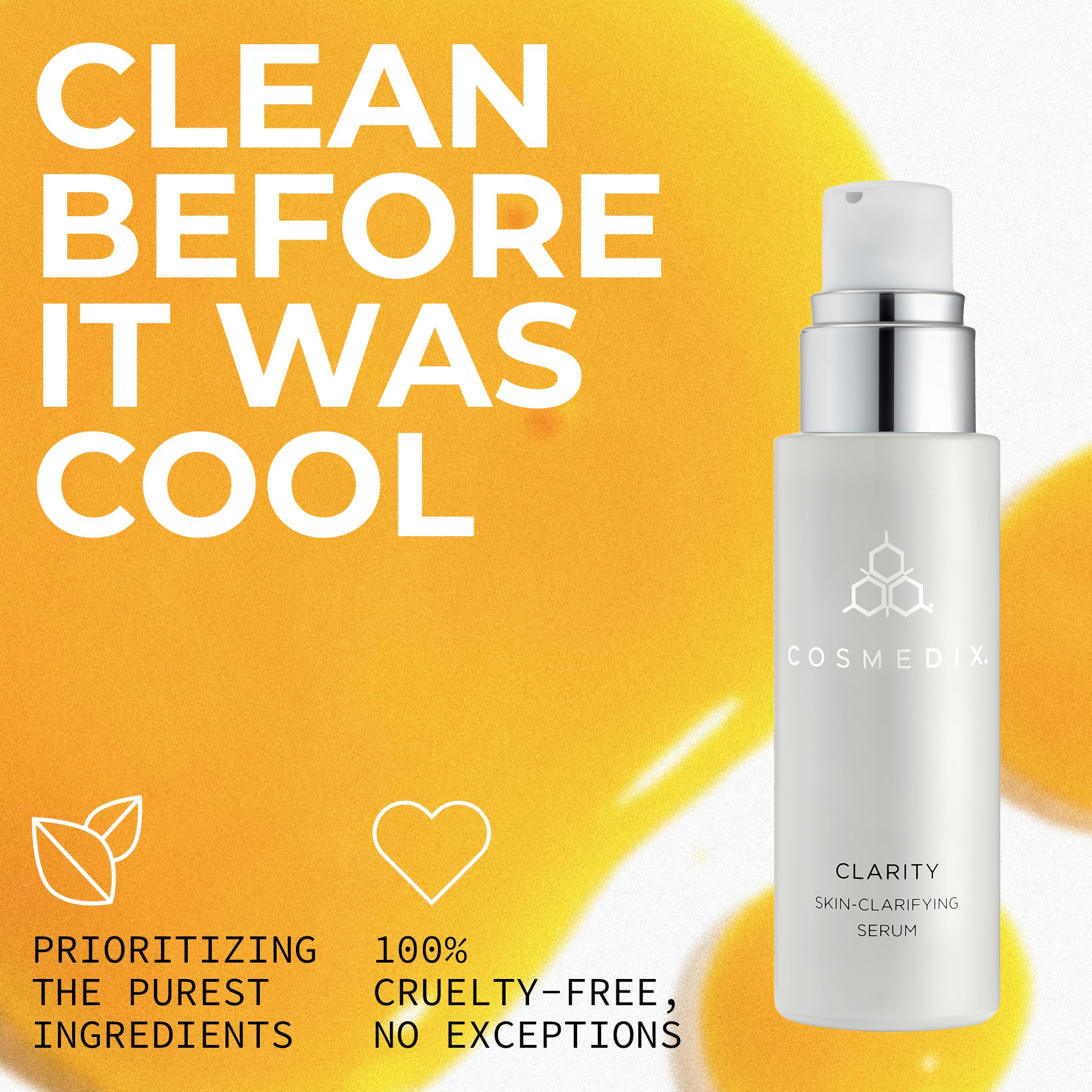 COSMEDIX Clarity Skin-Clarifying Serum - Moisturizing Facial Serum for Smoother, Clearer-Looking Skin & Natural Glow - Moisture-Rich Skin Care for Fine Lines & Uneven Skin Tone