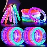 Visen 24 Pack Glow Sticks Bracelets,6 Color LED Bracelets,Light Up Bracelets Toys,Glow In The Dark Party Supplies for Adults,Neon Rave Party Favors for Concert Birthday Carnival Parties Night Events