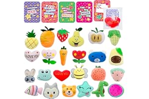Cherislpy 24 Packs Valentines Day Cards with Plush Toy Set Cute stuffed Animal for Kids Girls Boys Valentine's Party Favors Gifts Exchange Goodie Bags Stuffers