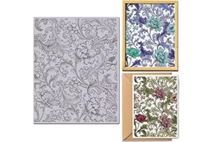 GLOBLELAND Tampon en caoutchouc pour fond de fleurs vintage - 22 x 18 cm - Motif floral rétro - En EVA - Pour fabrication de 