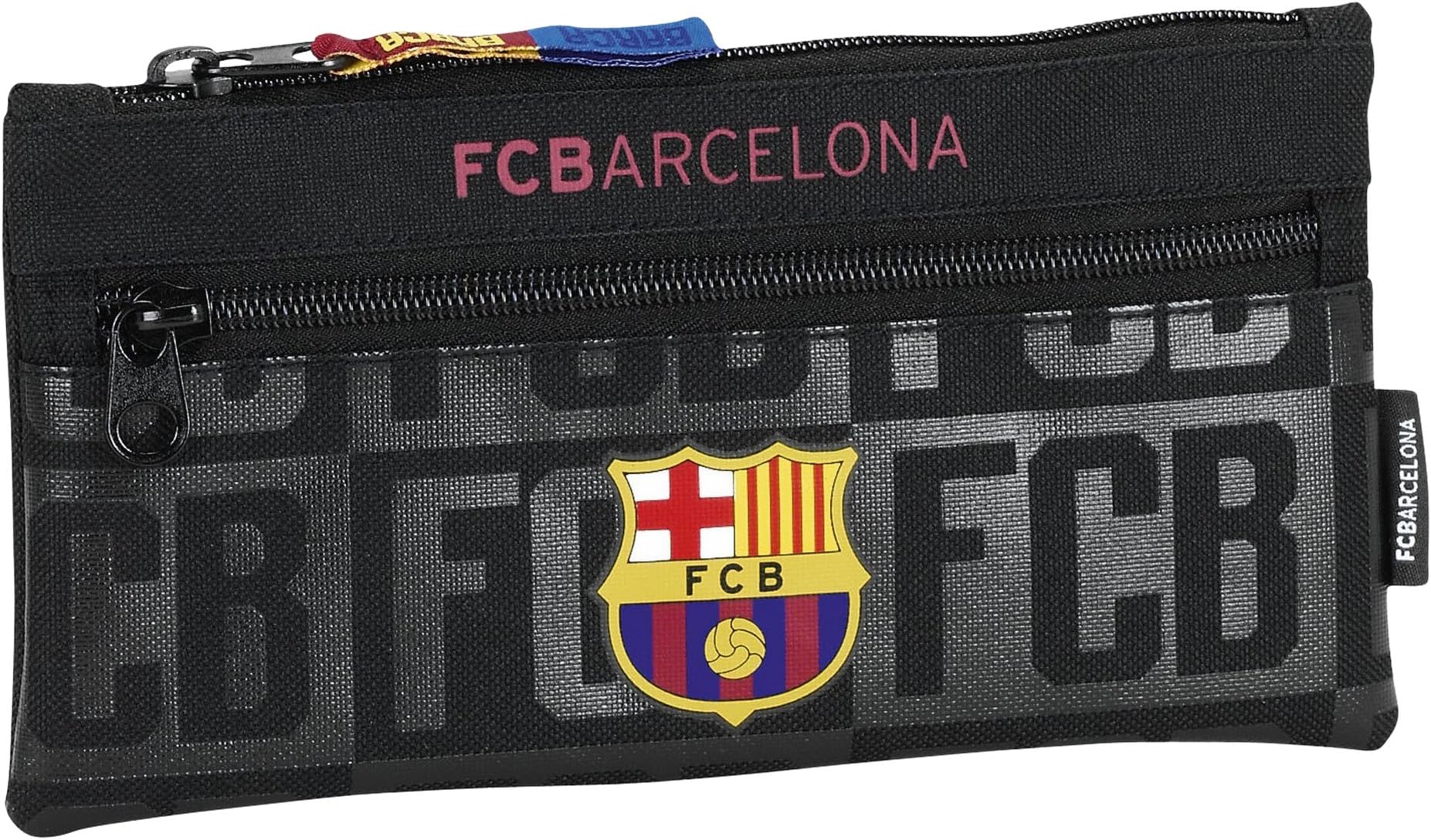 F.C.Barcelona Black Official School Pencil Case with Double Zip