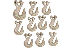 VIRTIONZ 5/16" Clevis Grab Hooks, Tow Hook G70 Forged Steel 5400 lbs WLL for Truck Trailer Tow Chain Transport (10 Pack)