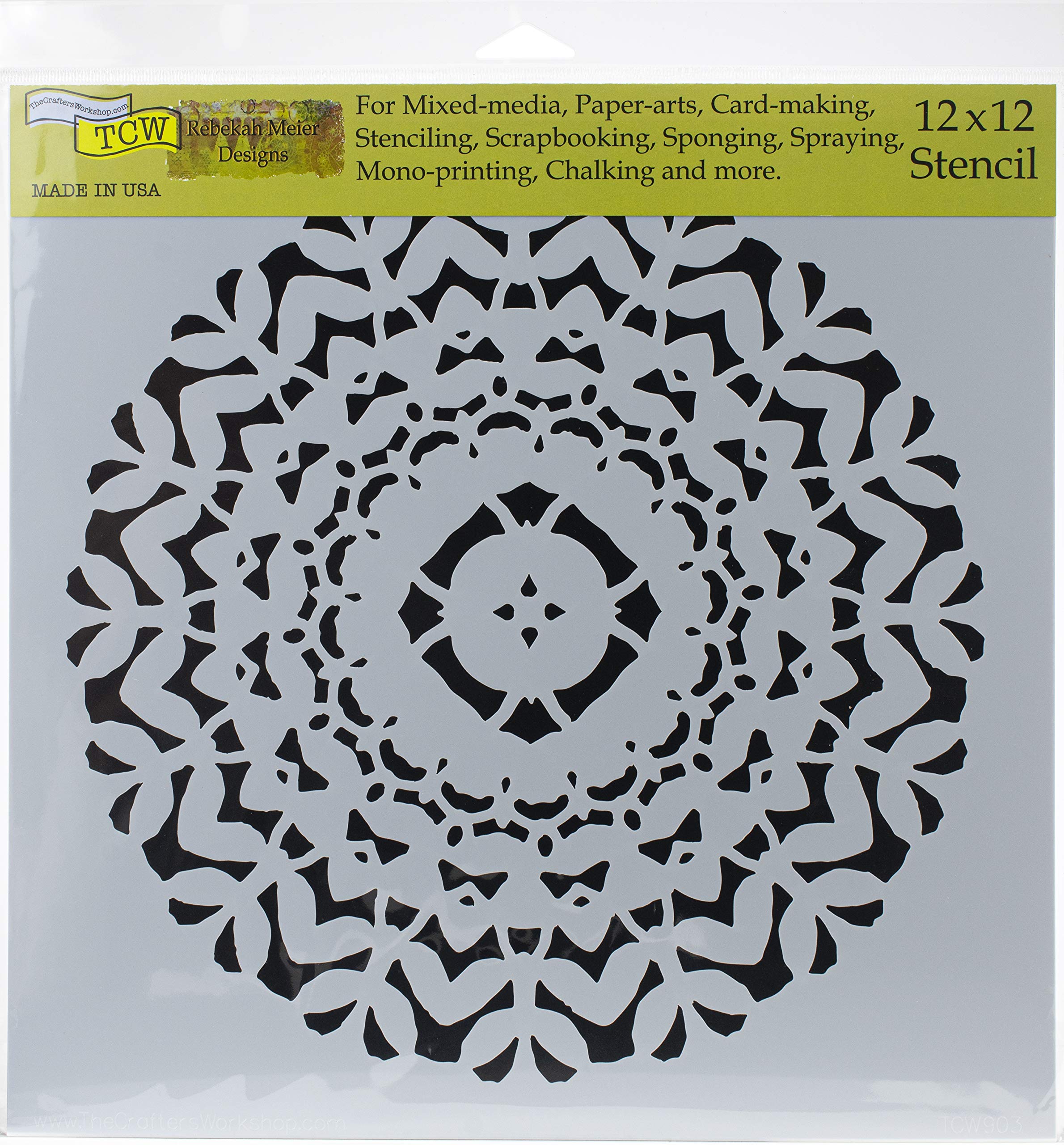 The Crafters Workshop TCW903 Boxwood Print Stencil, 12 inch x 12 inch