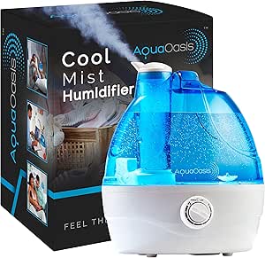 AquaOasis™ Cool Mist Humidifier {2.2L Water Tank} Quiet Ultrasonic Humidifiers for Bedroom &amp; Large room - Adjustable -360° Rotation Nozzle, Auto-Shut Off, Humidifiers for Babies Nursery &amp; Whole House