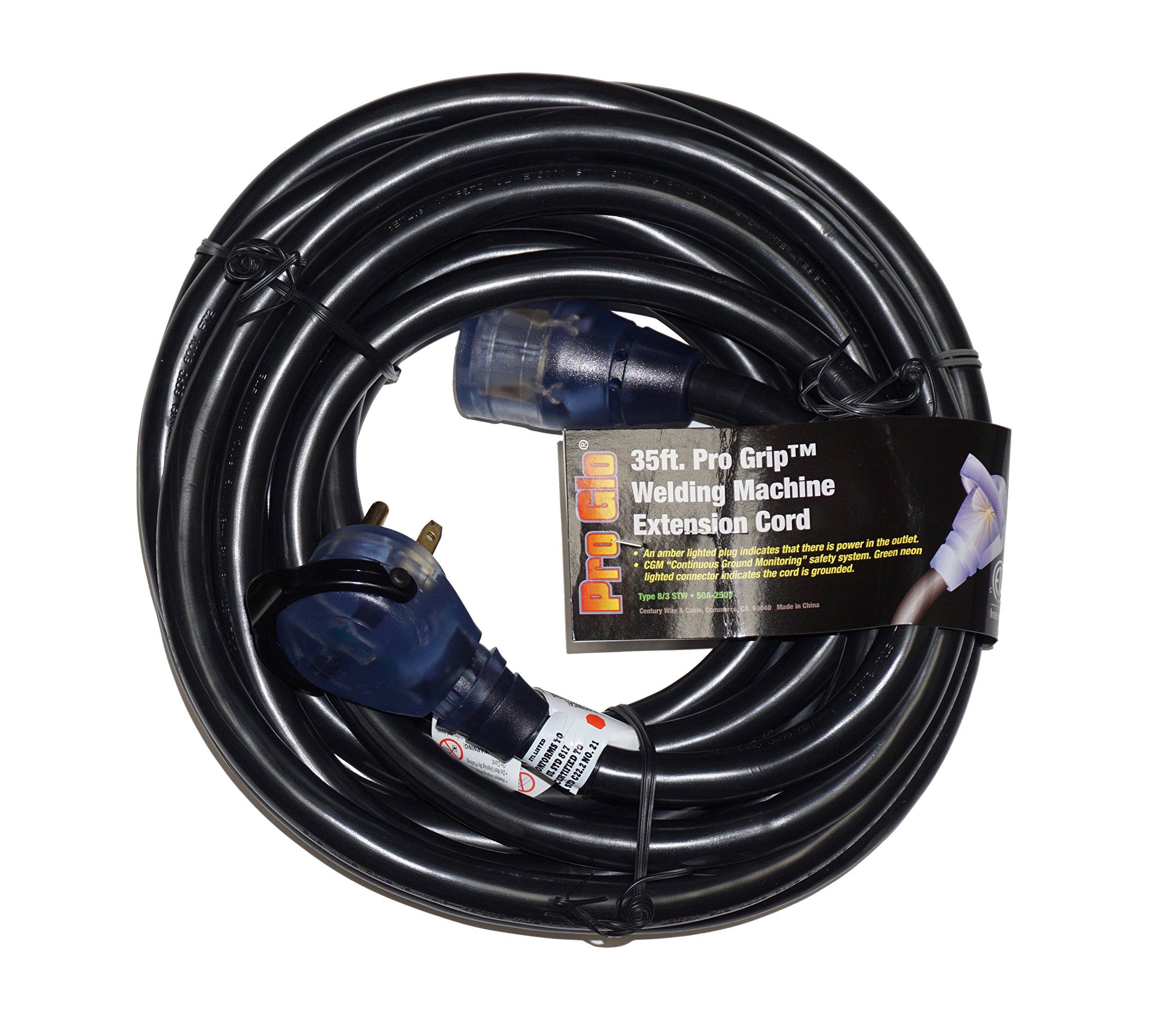 Pro Grip 8 Gauge STW 35 Foot Welding Extension Cord 40A250V With
