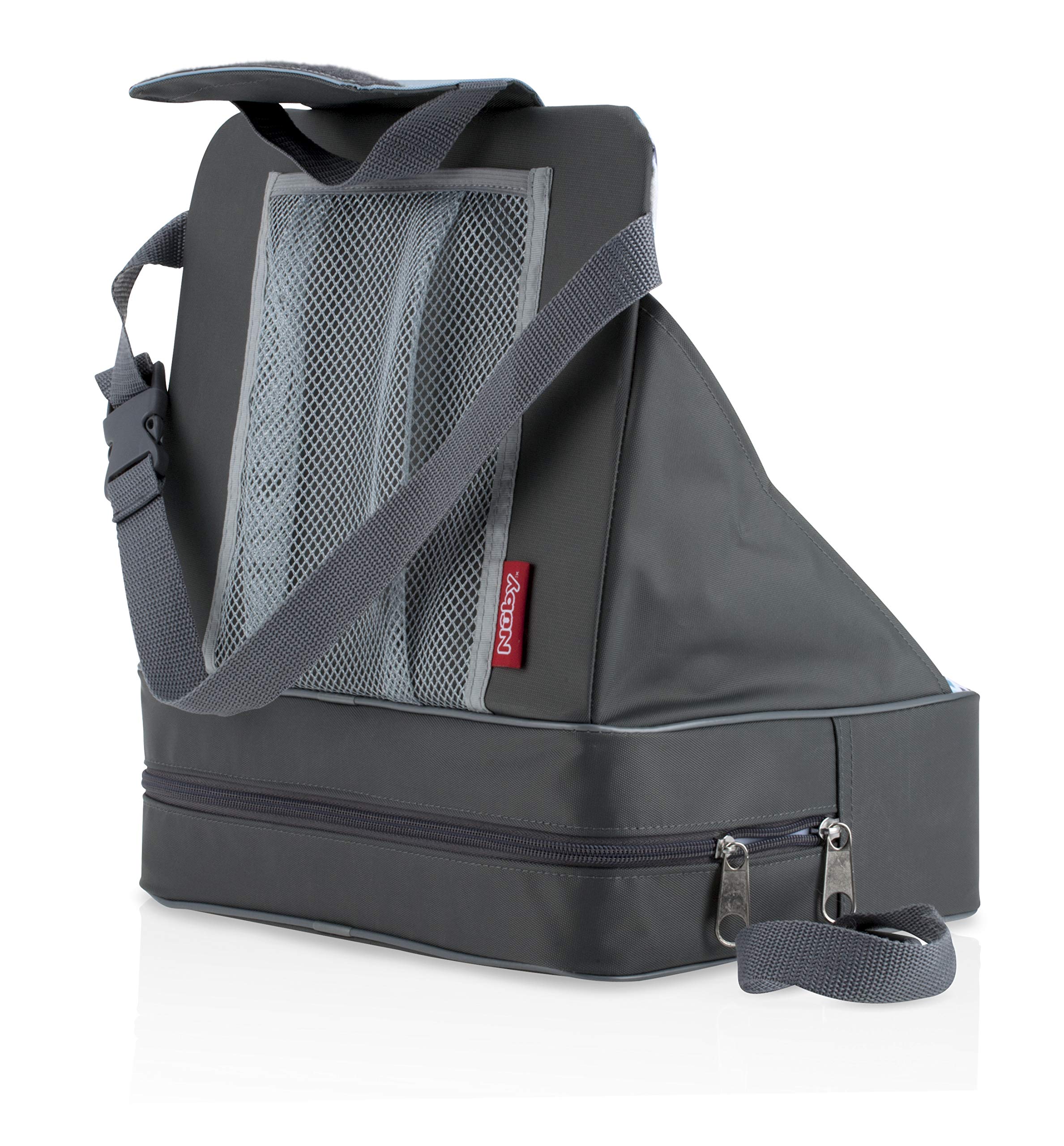 Nuby Easy Go Booster Seat - Travel Booster Seat for Babies and Toddlers - Holds Up to 35 Pounds - 9+ Months - Gray
