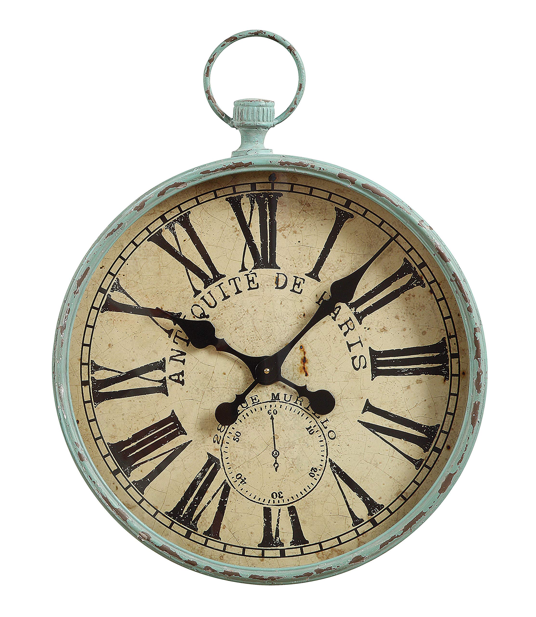 Creative CoOp Metal Antiquite De Paris Pocket Watch Wall Clock LAVORIST