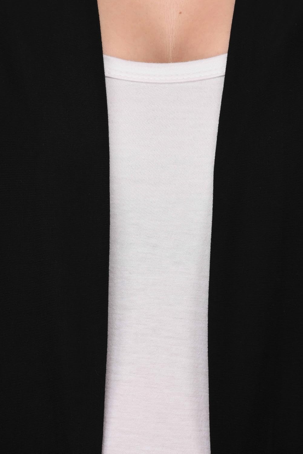 espresso women's full sleeve front open viscose shrug with pocket