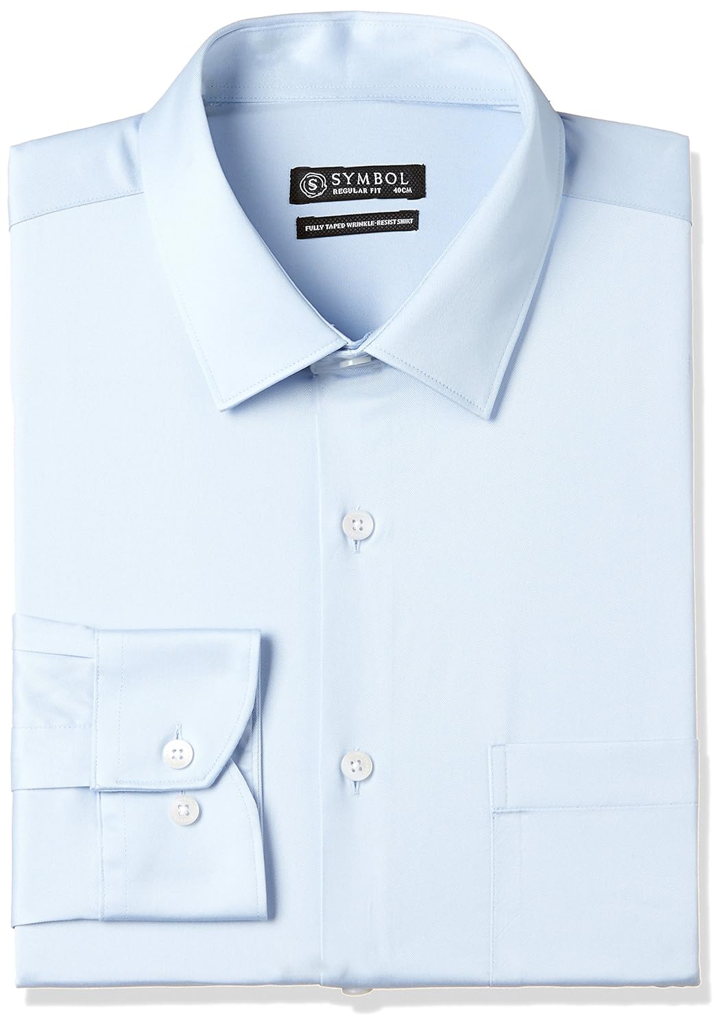 symbol amazon brand men's wrinkle resistant fully tape regular fit shirt