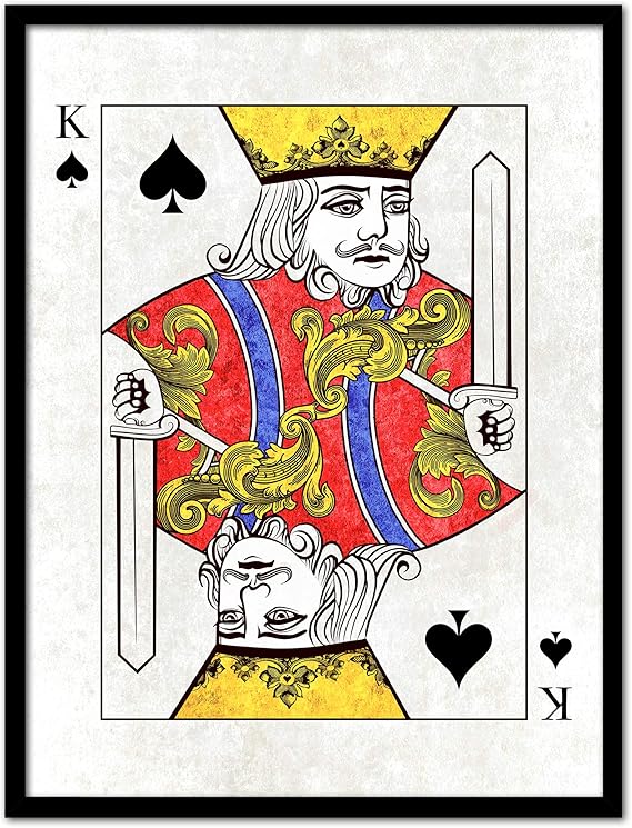 King Spades Poker Decks of Vintage Cards Print on Canvas
