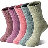 Loritta Wool Socks for Women Warm Winter Socks Knit Crew Calf Hiking Boot Sock Stocking Stuffers Gifts