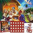 Advent Calendar 2024 Nativity Jigsaw Puzzle for Adult Kids, 1008 Pieces Christmas Jigsaw Puzzles Christmas Countdown Calendar, Xmas Holiday Family Games Puzzle Christmas Gifts