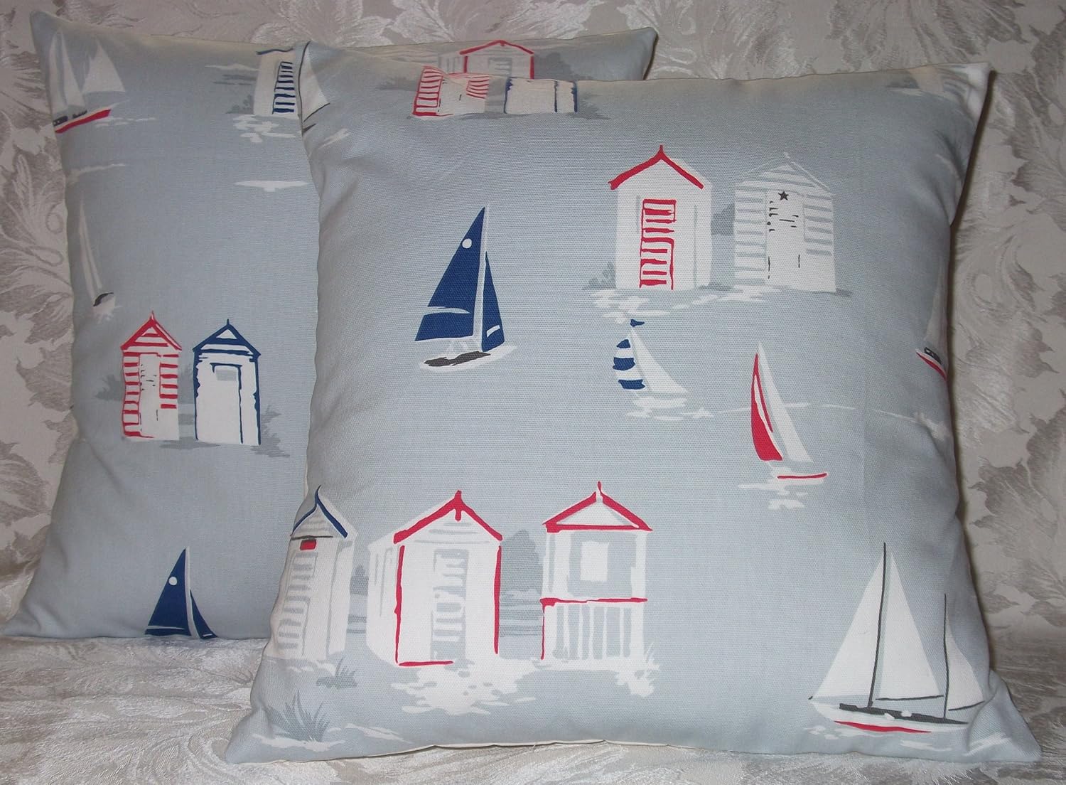 2 x RED BLUE & WHITE NAUTICAL THEME CUSHION COVERS 16" Amazon.co.uk