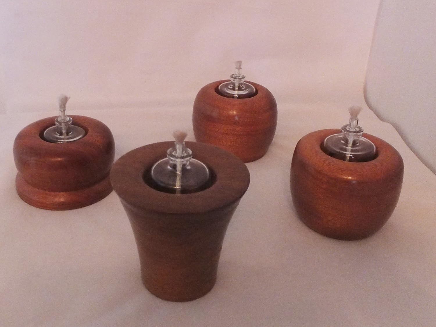 Hand made Four wood turned oil light holders set of four Amazon.co.uk Handmade