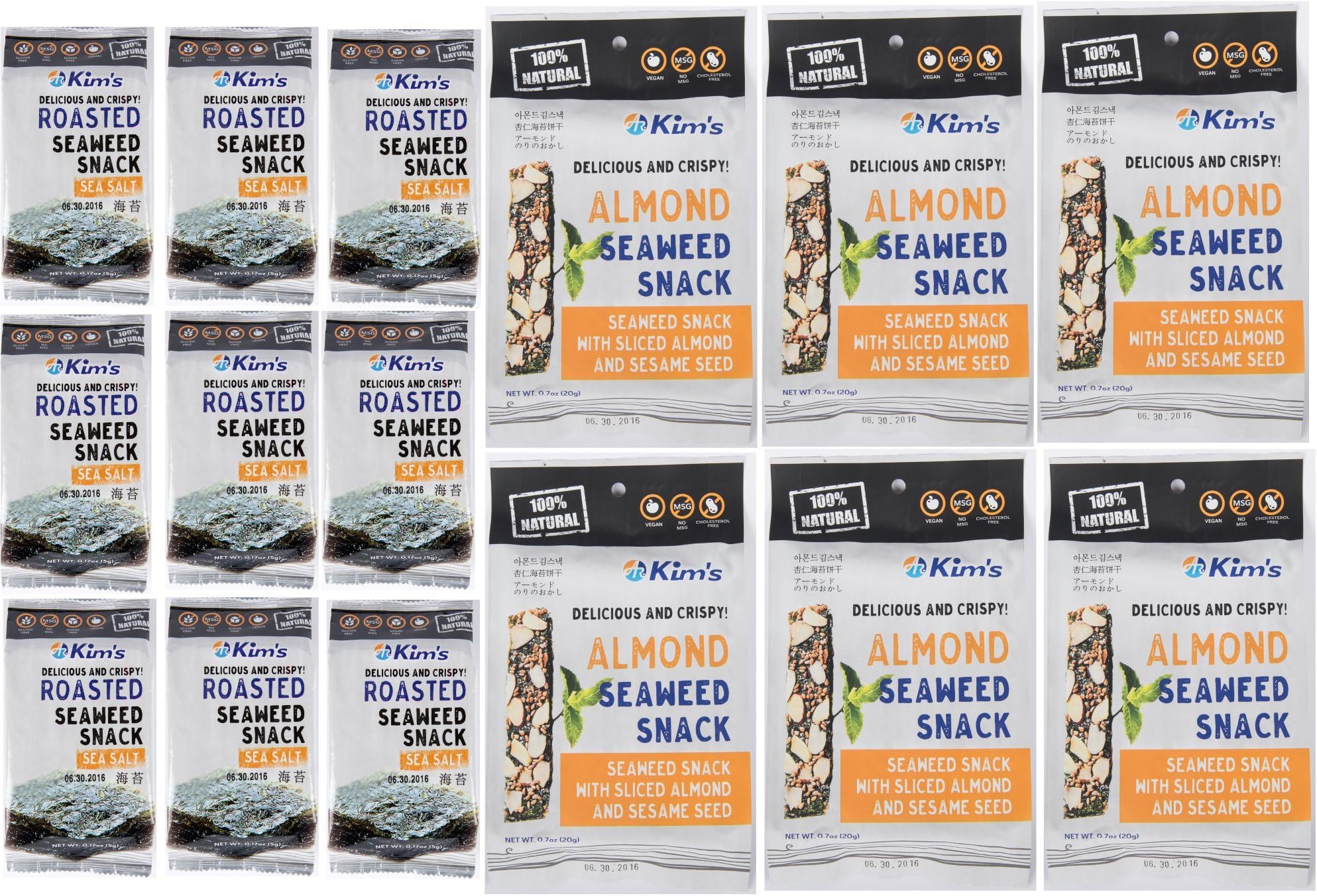 Kim's Gourmet Almond and Roasted Seaweed Snack 15 Piece Sampler