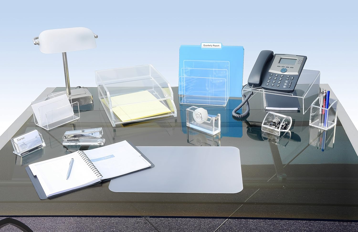 Kantek Acrylic Tape Dispenser, 1.8-Inch Wide x 5.6-Inch Deep x 2.9-Inch High, Clear (AD60) : Lucite Desk Accessories : Office Products