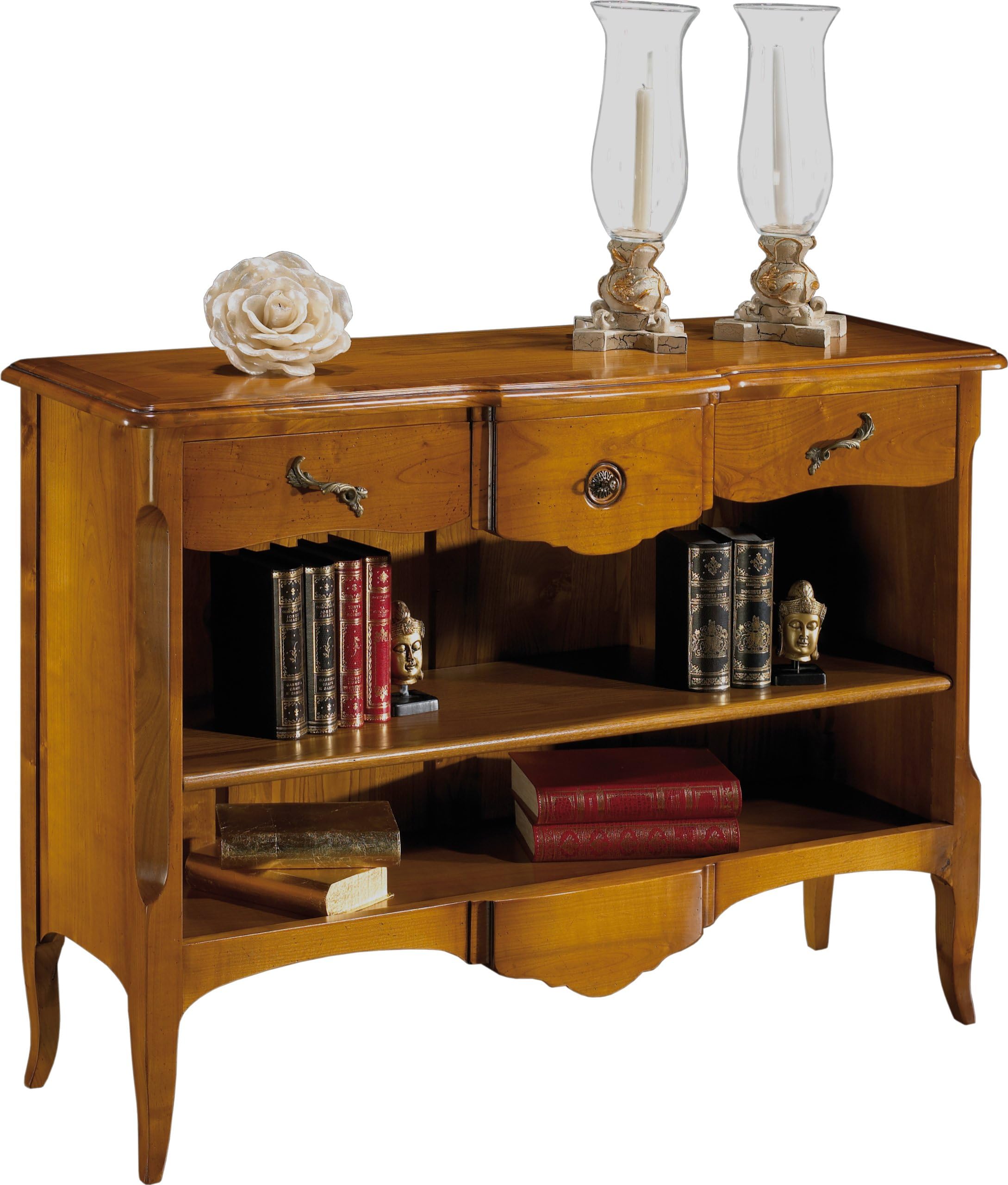 Destock Meubles Small Curved Open Bookcase 1 Shelf 3 Drawers