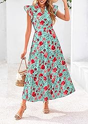 PRETTYGARDEN Women's 2025 Summer Floral Midi Dress