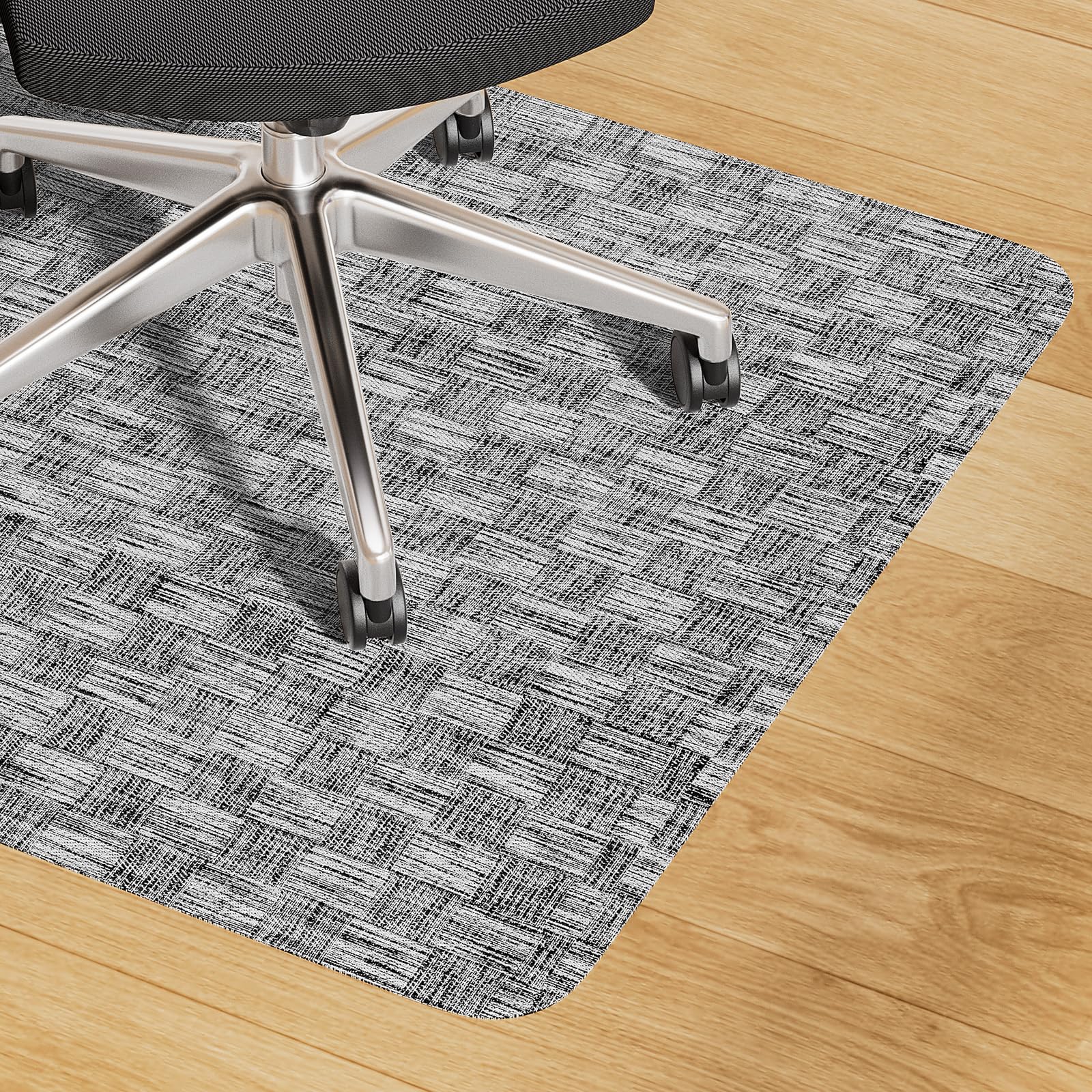 Photo 1 of Yecaye Office Chair Mat for Hardwood Floor,35" x 47" Under Computer Desk Floor Protects for Rolling Chair,Non Slip PVC Woven Gaming Chair Mat,Not for Carpet (Lightgrey, 35" x 47")