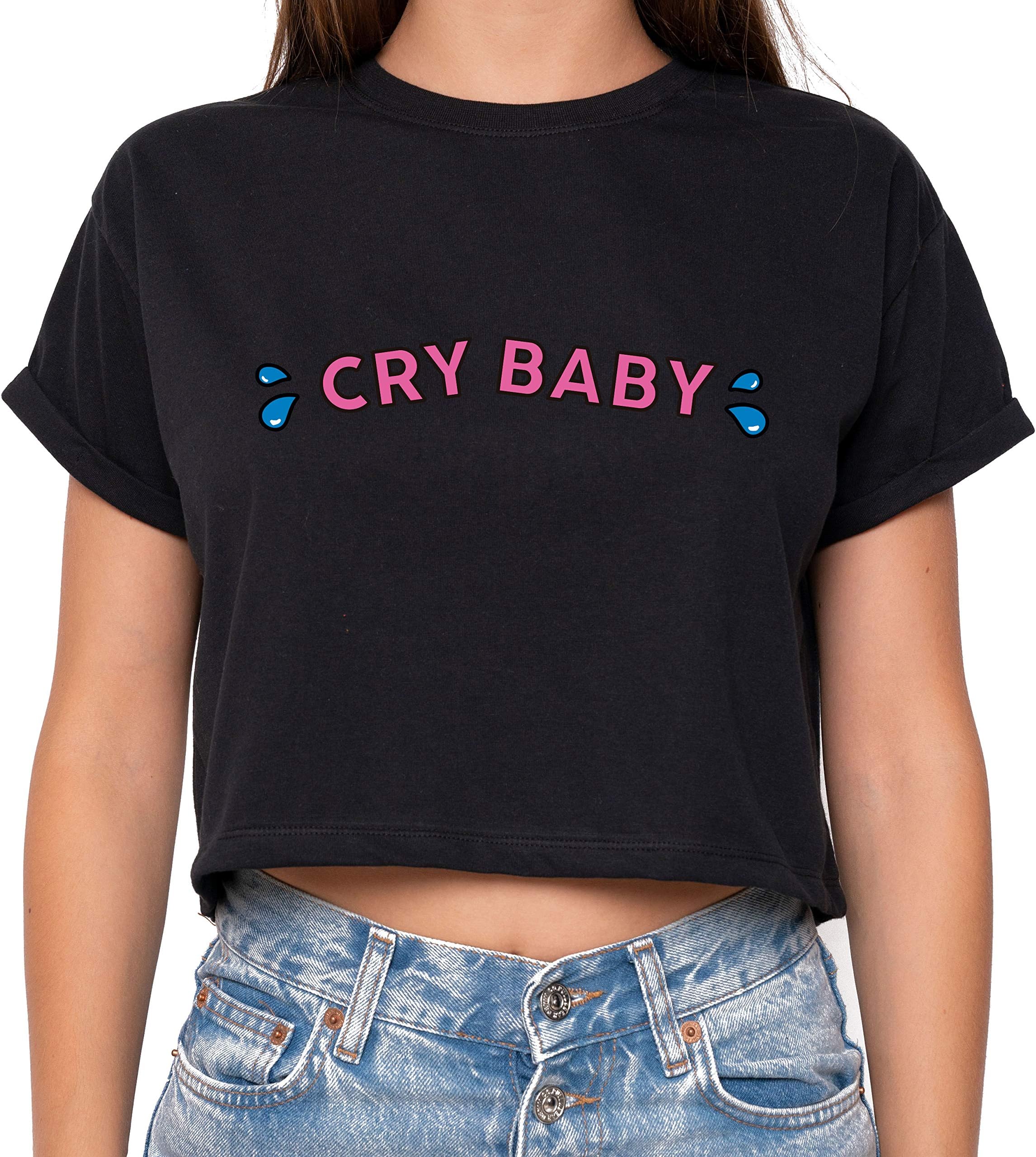 MINGA LONDON Cry Baby Crop Top Fun Women's Tumblr Kawaii