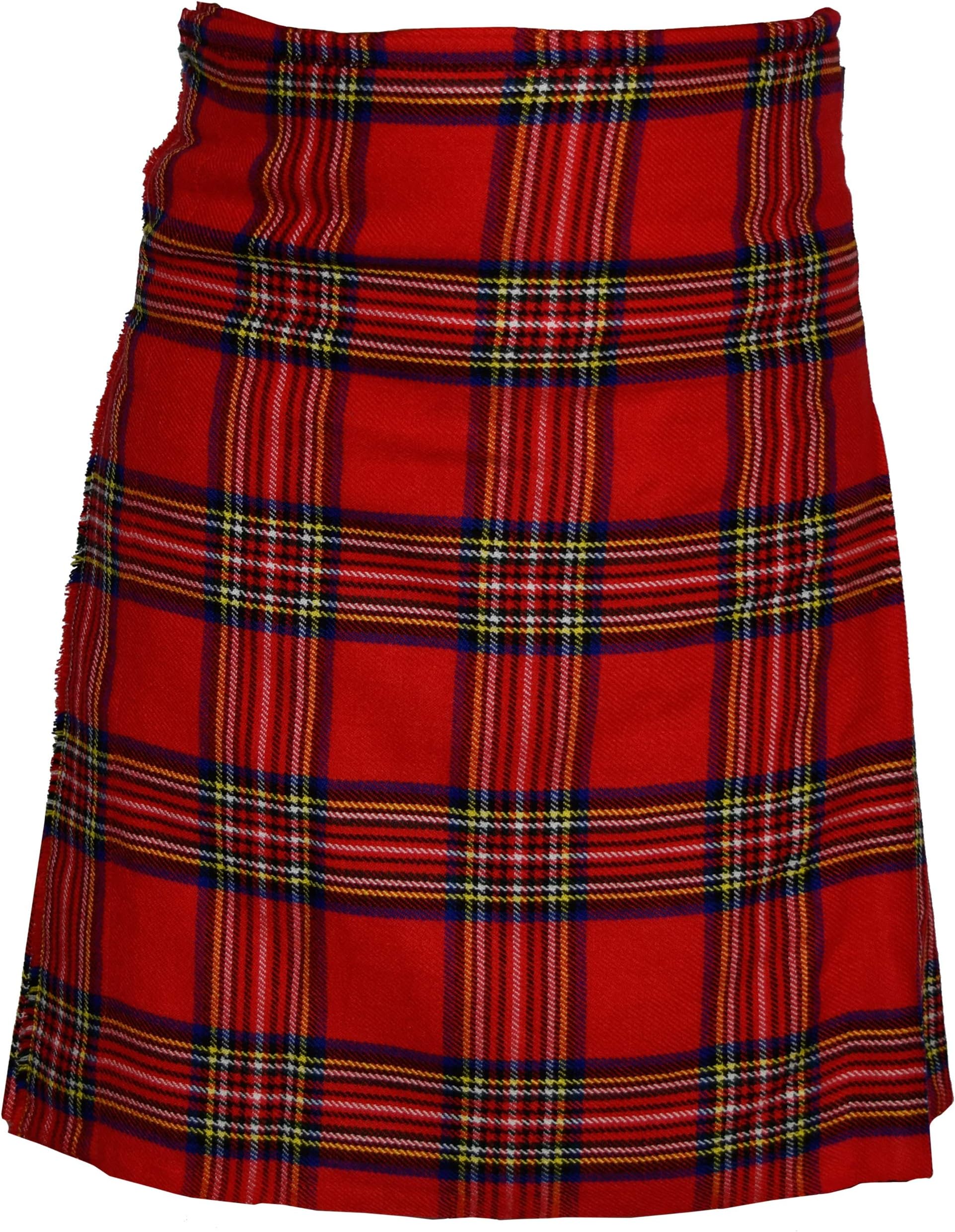 AAR Mens Kilts Tartan Scottish Royal Stewart Black Watch Tartan Plain Black 13oz Casual Wear