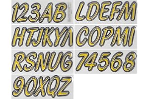 Hardline Products Series 400 Factory Matched 3-Inch Boat & PWC Registration Number Kit, Yellow/Black,YEBKG400