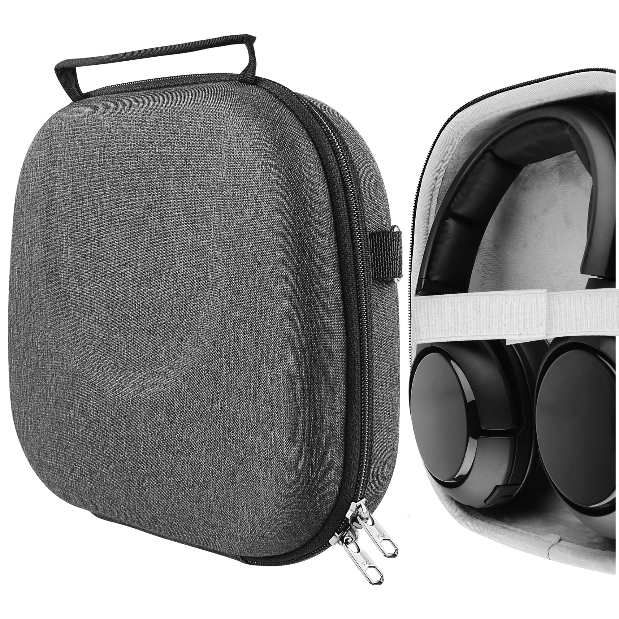 Geekria Shield Headphones Case Compatible with Arctis Nova 3X/5/Pro Wireless X, Replacement Hard Shell Travel Carrying Bag with Cable Storage (Dark Grey)