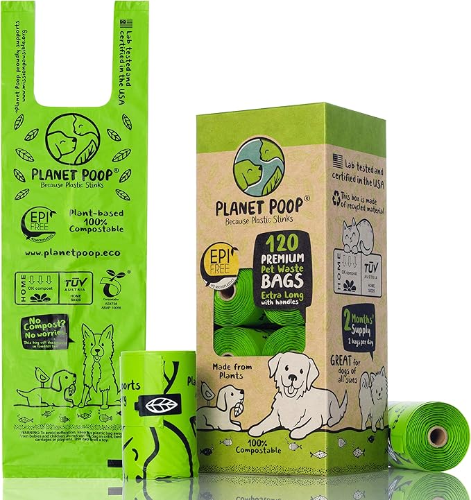 POOP Compostable Biodegradable Dog Poop Bags Unscented