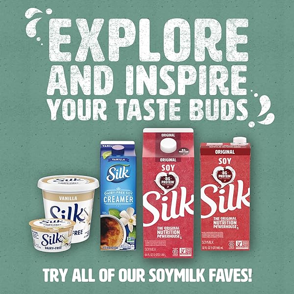 SILK SHELF-STABLE ORGANIC SOY MILK, UNSWEETENED, DAIRY-FREE, VEGAN, NON-GMO PROJECT VERIFIED,32 FL OZ(PACK OF 6)