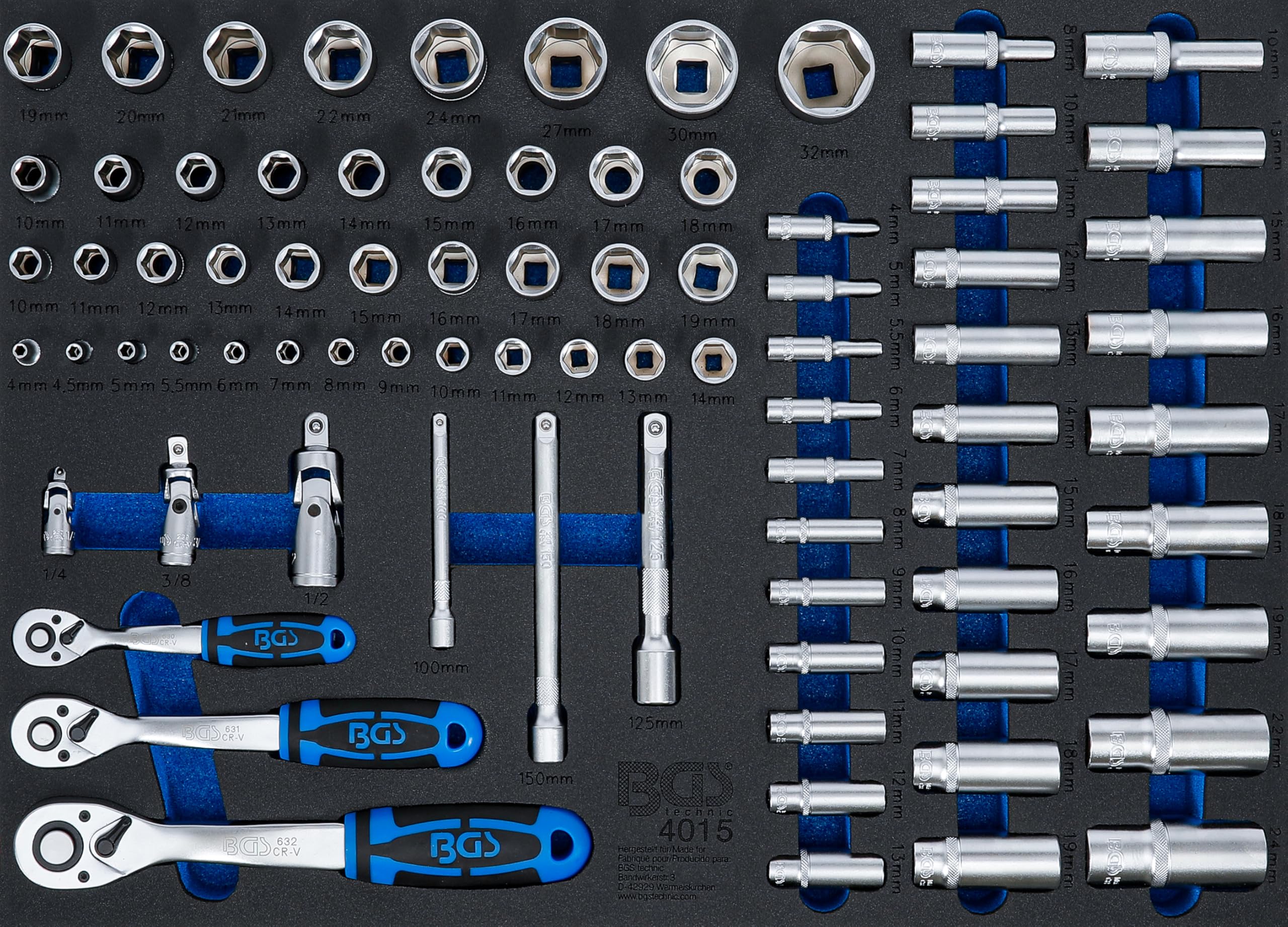 BGS 4015 | Tool Tray 3/3: Socket Set | 80 pcs.