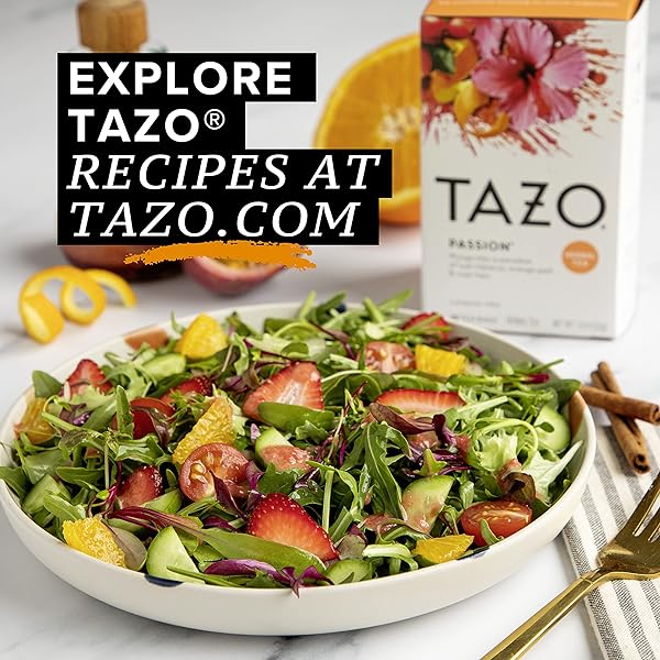 TAZO PASSION HERBAL TEA BAGS, ICED OR HOT, CAFFEINE-FREE ( PACK OF 6)