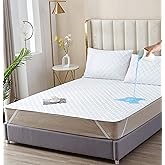 Elif Queen Size Mattress Protector, Waterproof, Quilted Cover Pad with Elastic Band Straps for Kids, Soft&Comfortable, Breathable, Vinyl Free (Queen)