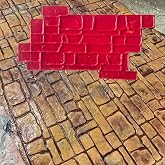 Concrete Stamps Mat, 29 x 15.7 x 0.75 in, Concrete Texturing Skin Polyurethane Stamp Stone Tile Texture Mat, Slate Floor Imprint Seamless Stamp (Oval)
