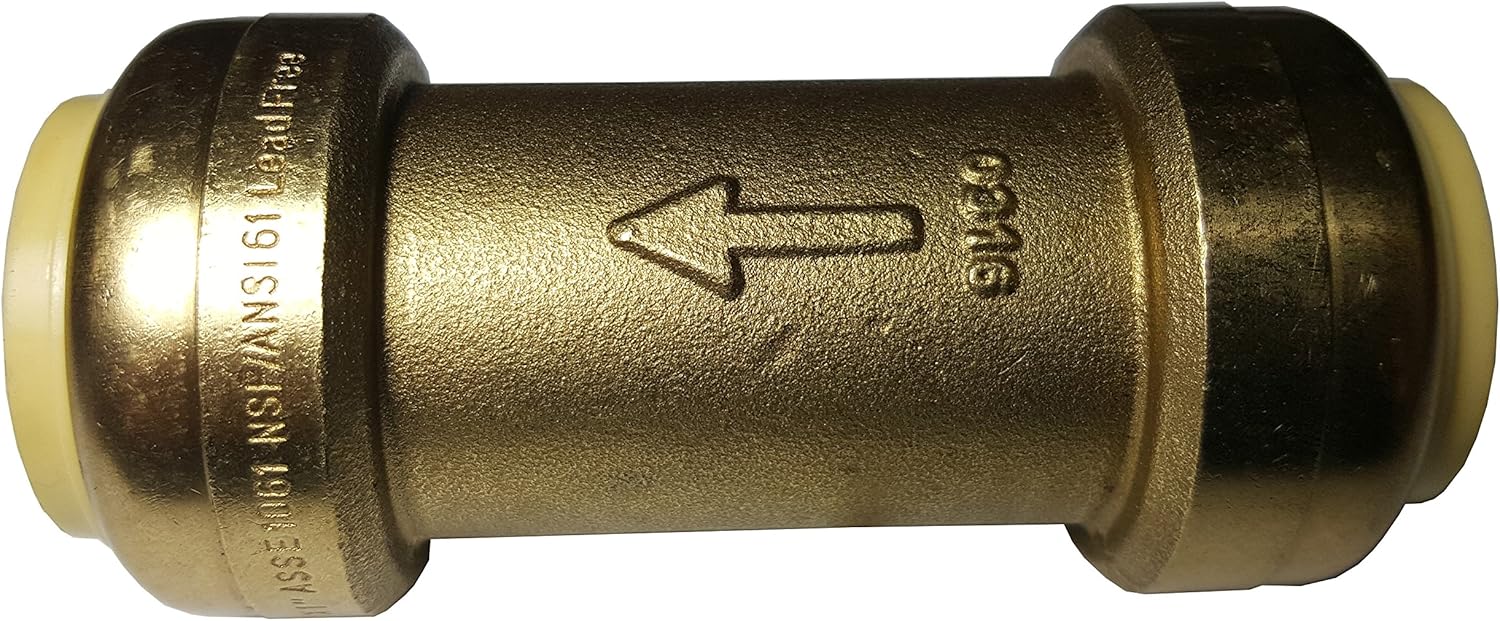 1 PIECE XFITTING 1" X 1" PUSH FIT CHECK VALVE, CERTIFIED TO NSF ANSI61 - LEAD FREE BRASS, PLUMBING FITTING FOR COPPER, PEX, CPVC