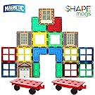Shapemags 54 Piece Accessories Set, Made With Power+Magnets, 42 Clear Color Tiles, Includes 12 Stile Mags 2 and Car Bases