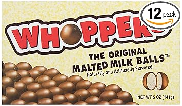 Whoppers Chocolate Malted Milk Balls Candy, 5 Ounce (Pack of 12)